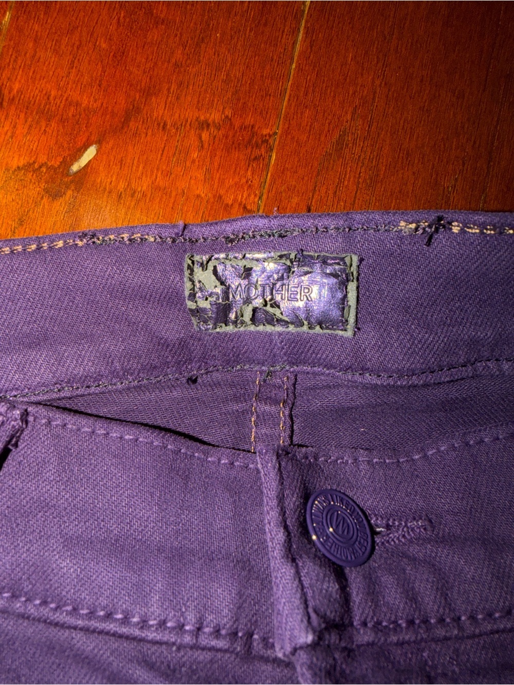 MOTHER The Rascal Ankle Step Fray Jeans Purple Size 25 tagged 31 but runs small - Picture 4 of 9